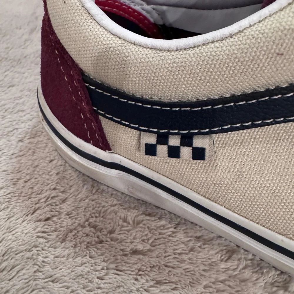 Vans Burgundy and Cream Men's Pop Crush Old Skool Skater Sneakers Men’s size 7 - Picture 13 of 13